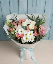 Букет цветов из:  Розы, Лизиантусы и Хризантемы #REPLACE_PRED# Старой Меловой