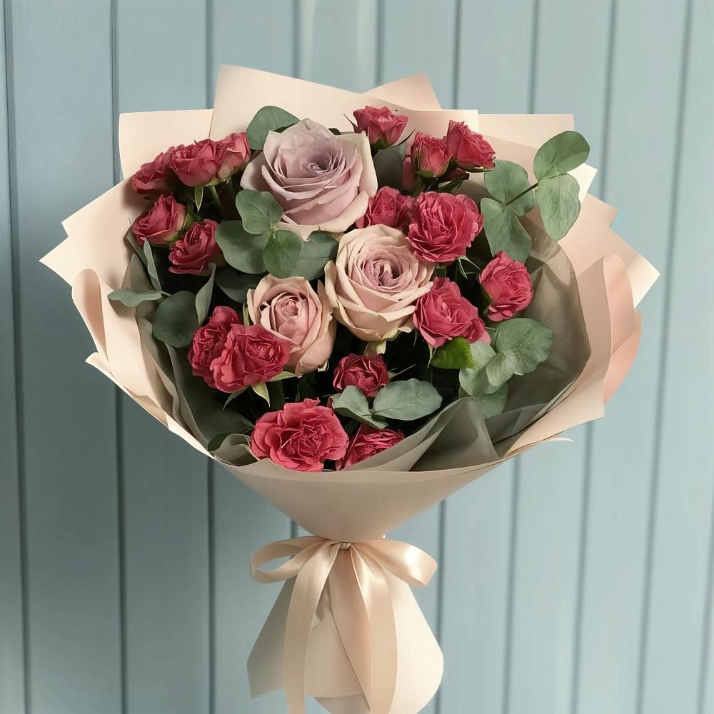 Букет цветов из: Гвоздики и Розы в Старой Меловой