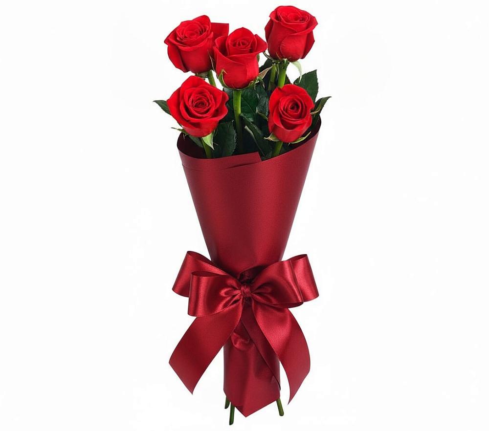 Букет 5 Красных роз Эдлесс Лав в Старой Меловой