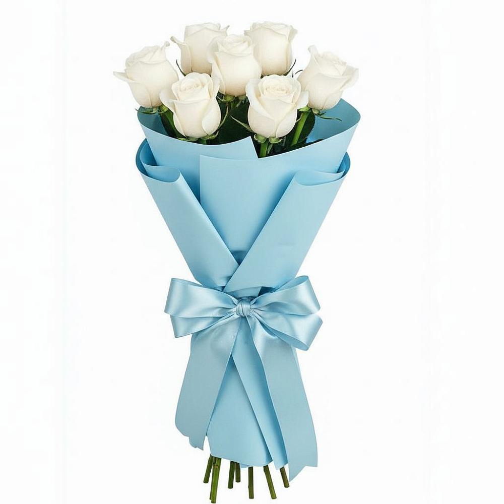 Букет 7 белых роз Проуд в Старой Меловой