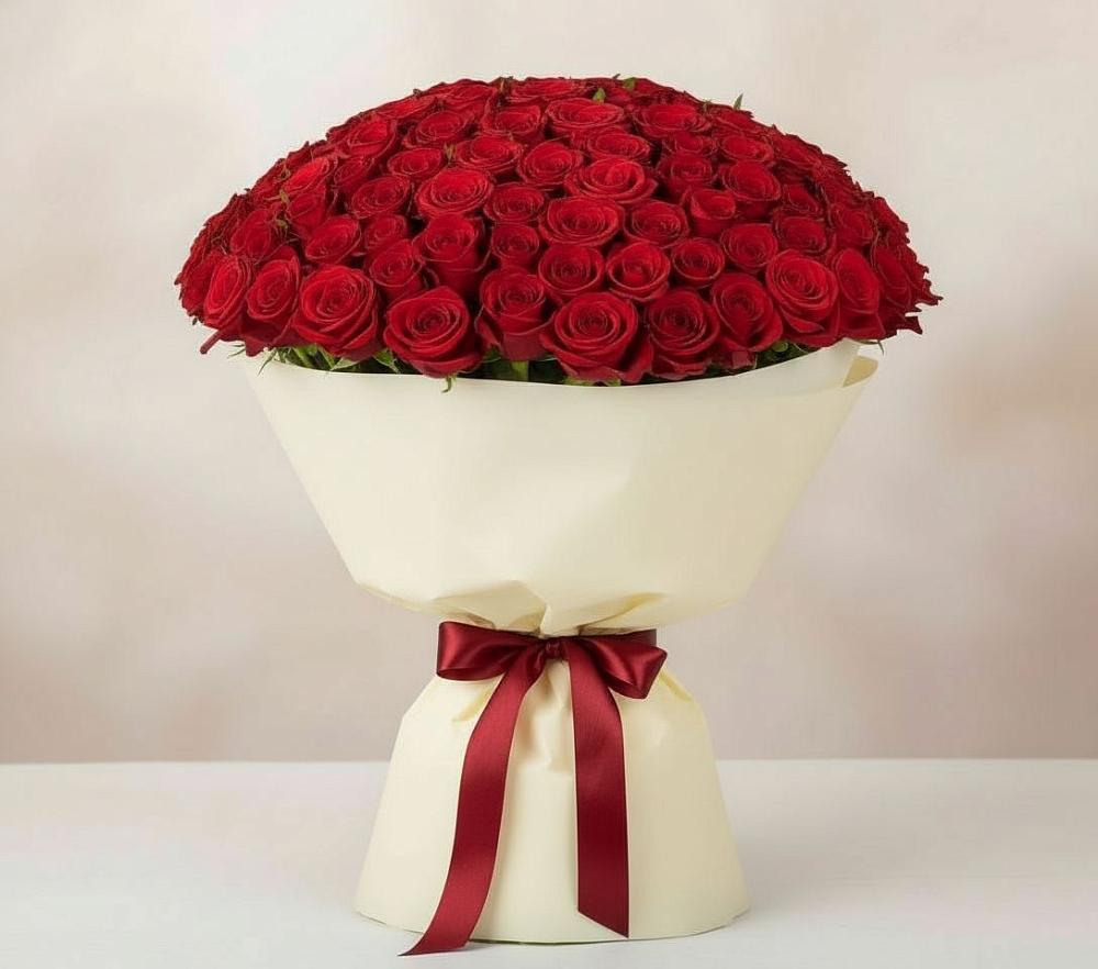 Букет 101 Красная роза Милано в Старой Меловой