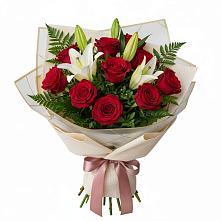 Букет цветов из:  Лилии и Розы в Старой Меловой