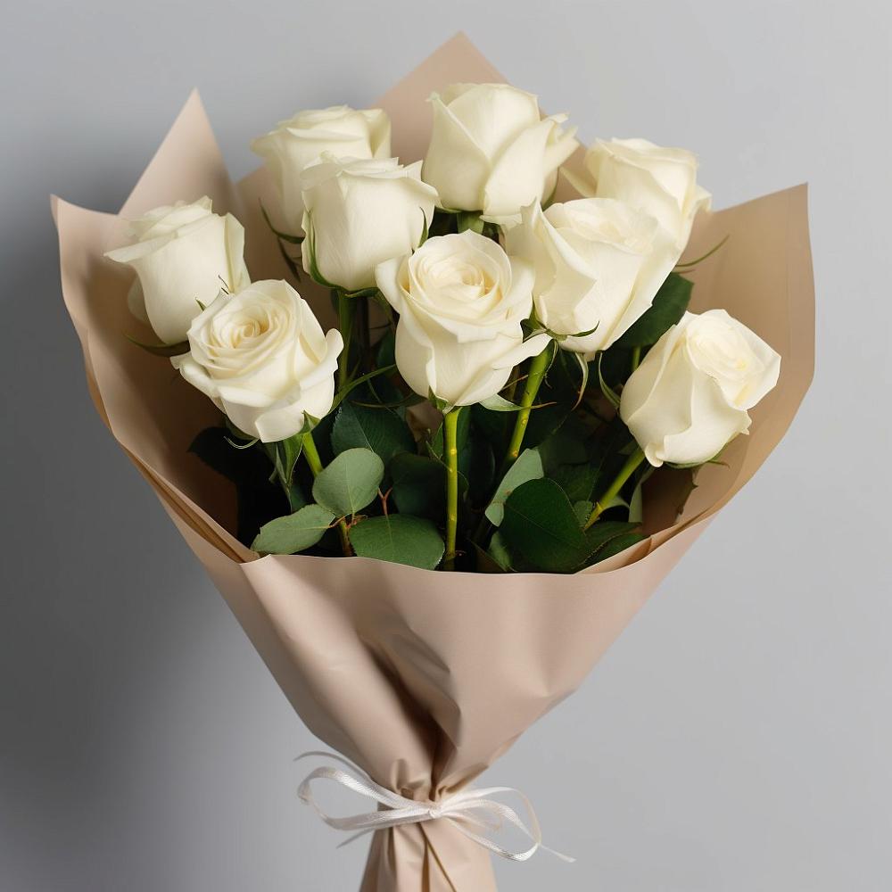 Букет 9 Белых роз Эдлесс Лав в Старой Меловой