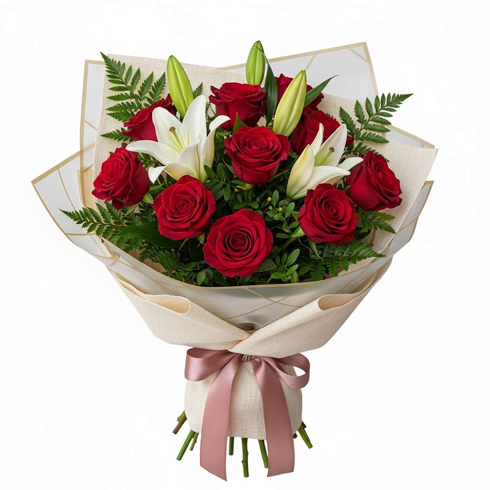 Букет цветов из: Лилии и Розы в Старой Меловой