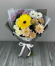 Букет цветов из:  Розы, Герберы и Хризантемы в Старой Меловой