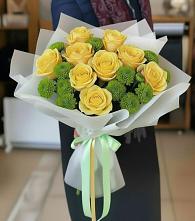 Букет цветов из:  Хризантемы и Розы в Старой Меловой