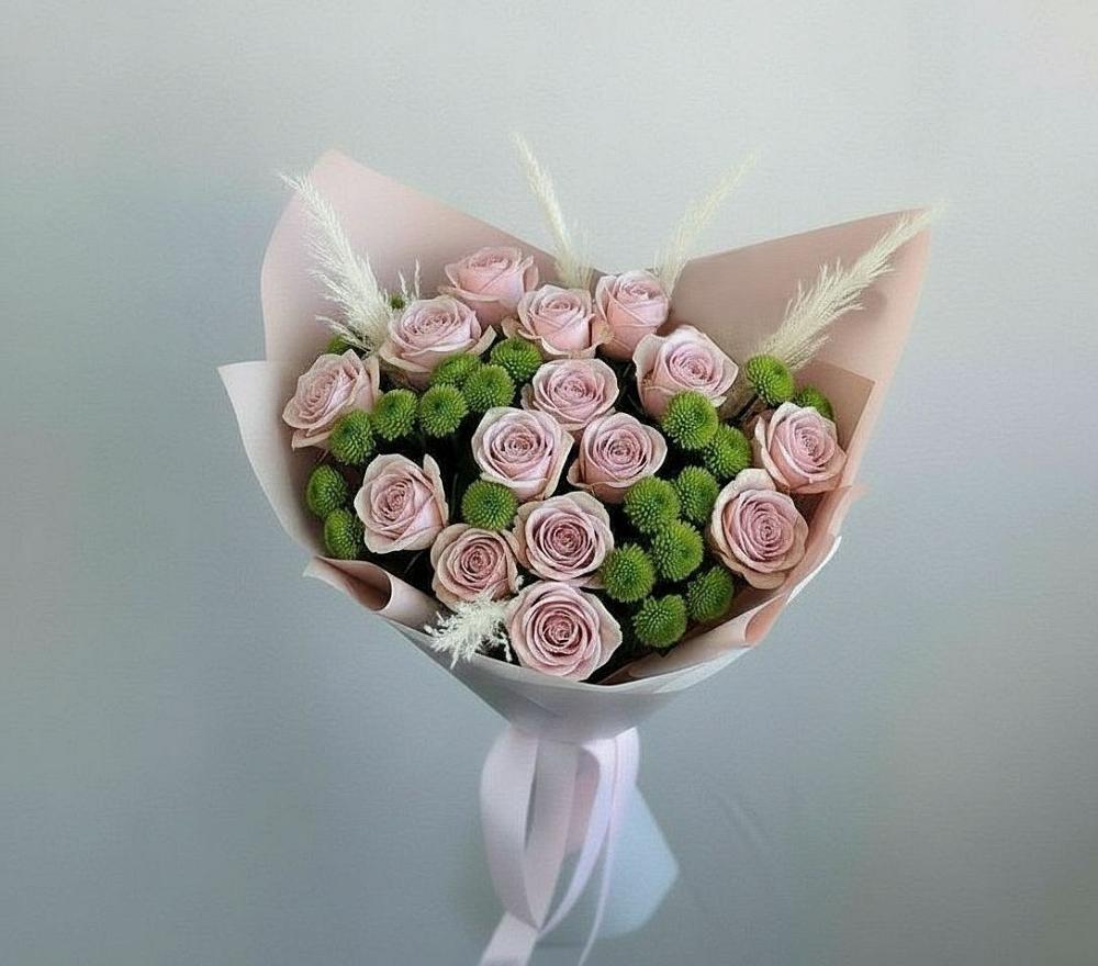 Букет цветов из: Розы и Хризантемы в Старой Меловой