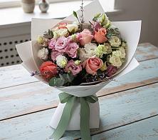 Букет цветов из:  Розы, Лизиантусы и Гвоздики в Старой Меловой