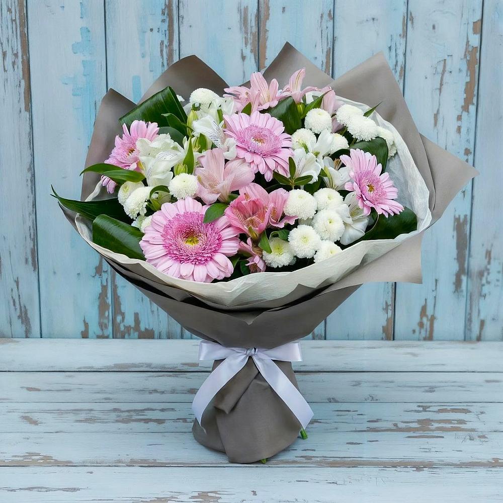 Букет цветов из: Герберы, Альстромерии и Хризантемы в Старой Меловой