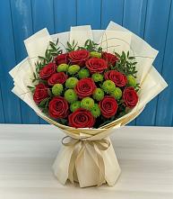 Букет цветов из:  Розы и Хризантемы в Старой Меловой