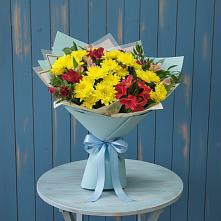 Букет цветов из:  Альстромерии и Хризантемы в Старой Меловой